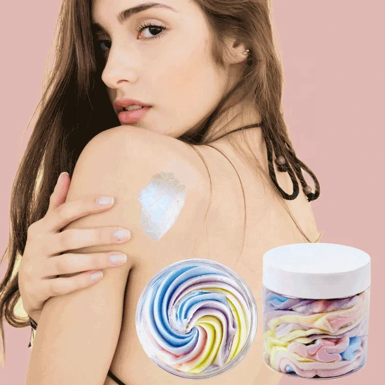 Colorful Watermelon Smell Rainbow Butter with Ice Cream Texture Easy to Apply Bath and Body Moisturizing Body Butter for Adults
