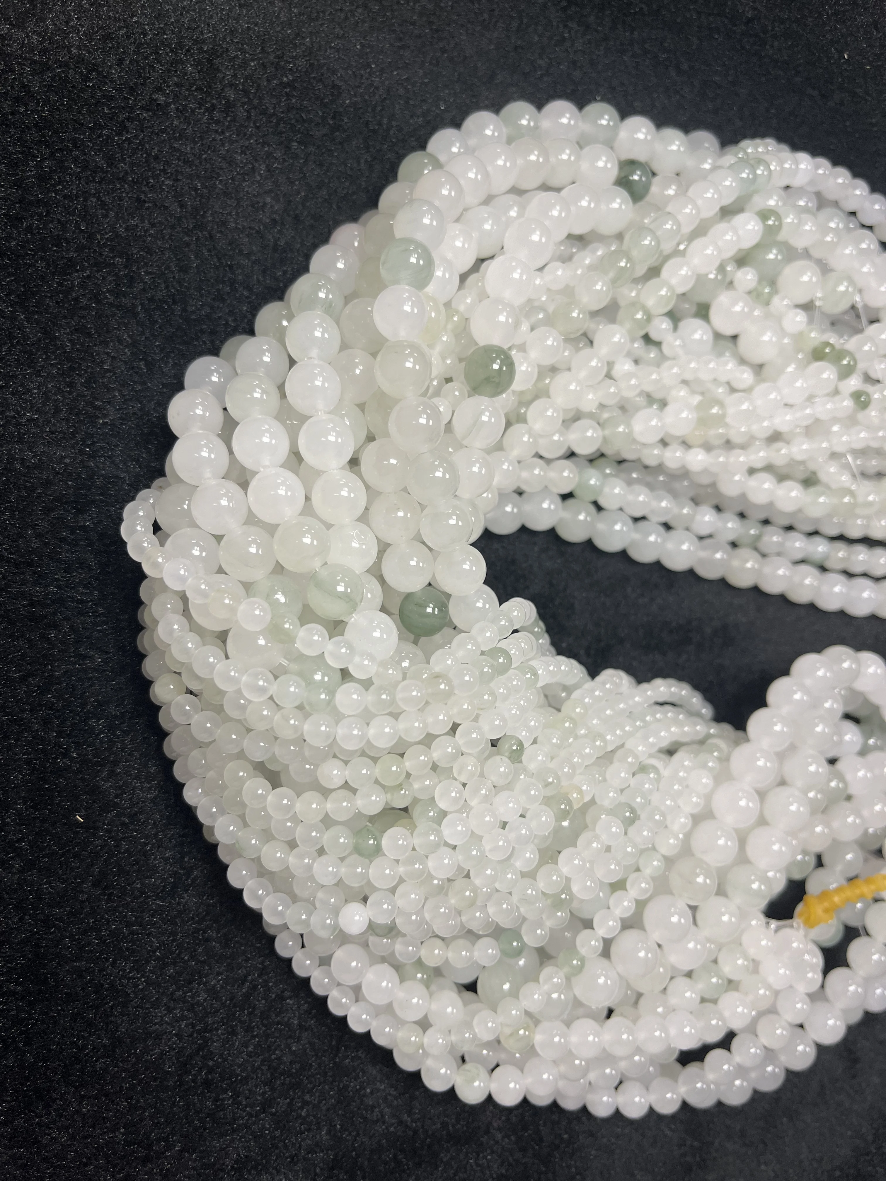 YMJ оптовая цена Ntuaral китайский TianShan Cui нефритовые бусины из Нефритового зеленого нефрита 6 мм 8 10 круглые каменные для браслетов серьги