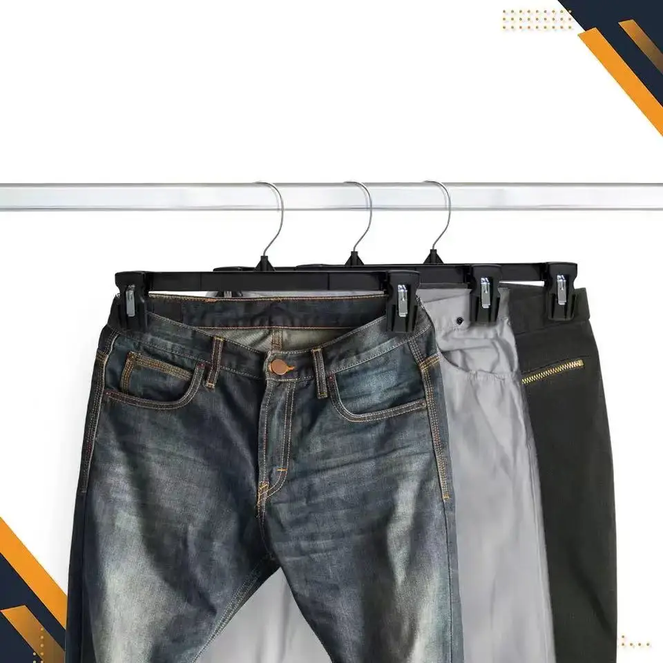 Dry Wet Anti Slip Plastic Hangers Home Multifunctional Coat Hangers Plastic Trousers Rack Pant Hanger With Clip