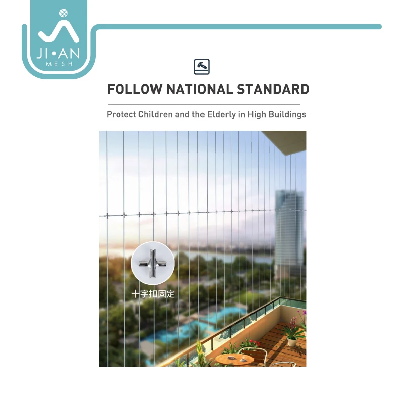 PVC coated nylon 304/316 stainless steel wire rope protective cable high strength low relaxation 2.5/3/4mm 12+1 for balcony