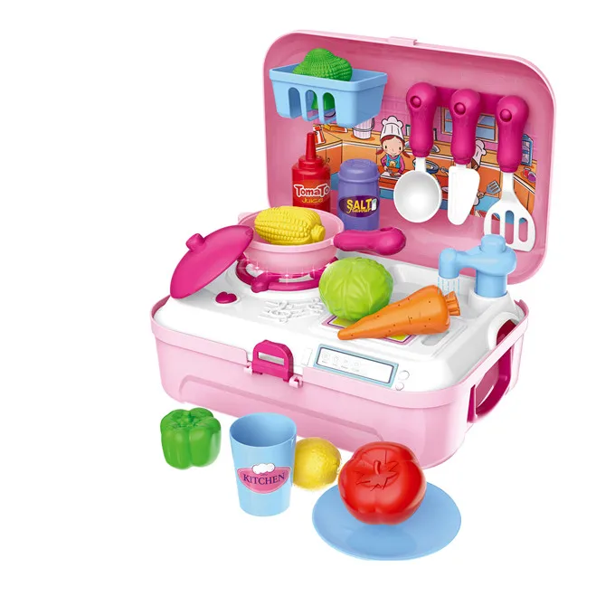 Boy and girls pretend play DIY engineering set with  color dough children backpack series