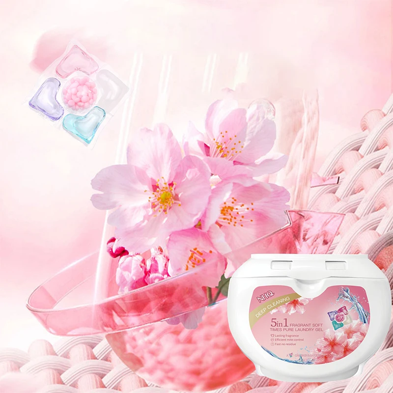 Private Label 5 In 1 Fragrant Tackles Tough Odors Stain And Odor Washing Gel Pods Laundry Detergent Pods For All Washers