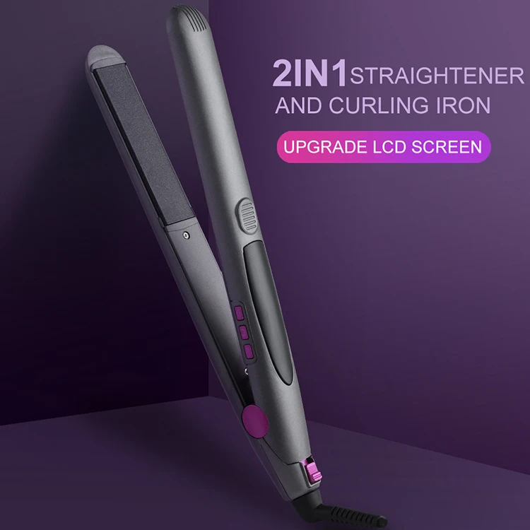 LCD Display Hair Straightener Curler in one Top Seller Hair Flat iron 1 inch Traveling Hair Straightening Iron
