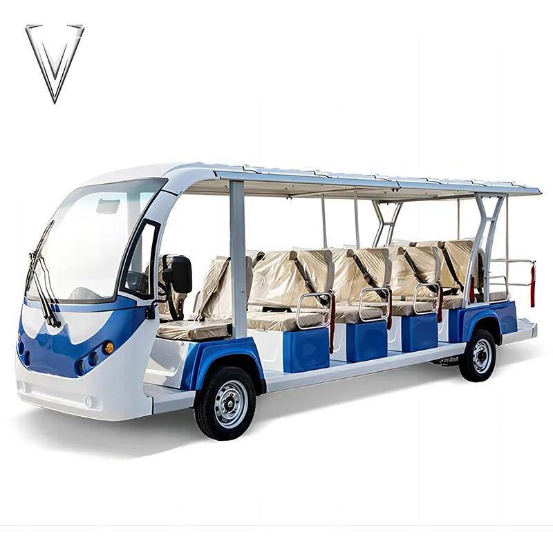 White Seat Bus Nature Park Club Cart 72V 14 Passager Electric 8 Seats Sightseeing Bus Car
