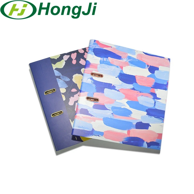 Metal 2/3/4 Ring Binder Folder Colorful Design Paper File Folder Custom A4 Cardboard Folder