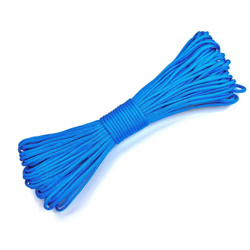 Qibu Camping Utensil Organizer Rope 550 Catenary Umbrella Line 9 Core Nylon Braided Clothesline Outdoor Rescue Car Rope