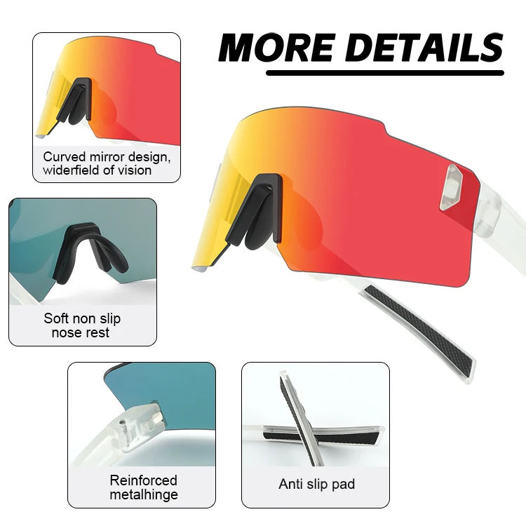 XUNQI Windproof Sun Glasses Shapes Women Men PC Frameless Polarized Sport Sunglasses For Driving Running With Adjustable Nose