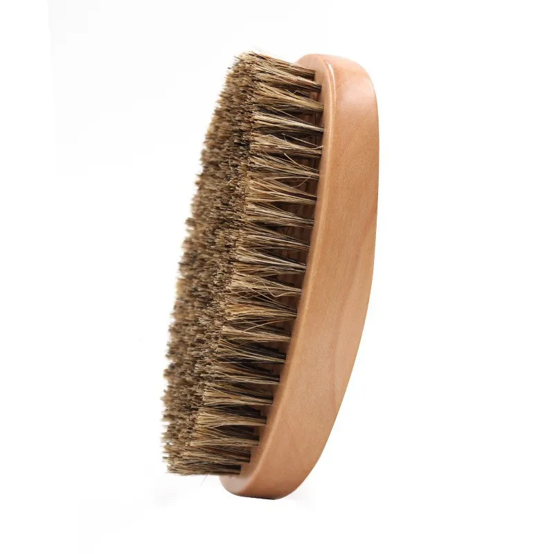 Boar Bristle Comb  Solid Wood Shredded Beard Clean Hair Sweep Beard Oil Head Personality Styling Soft Brush