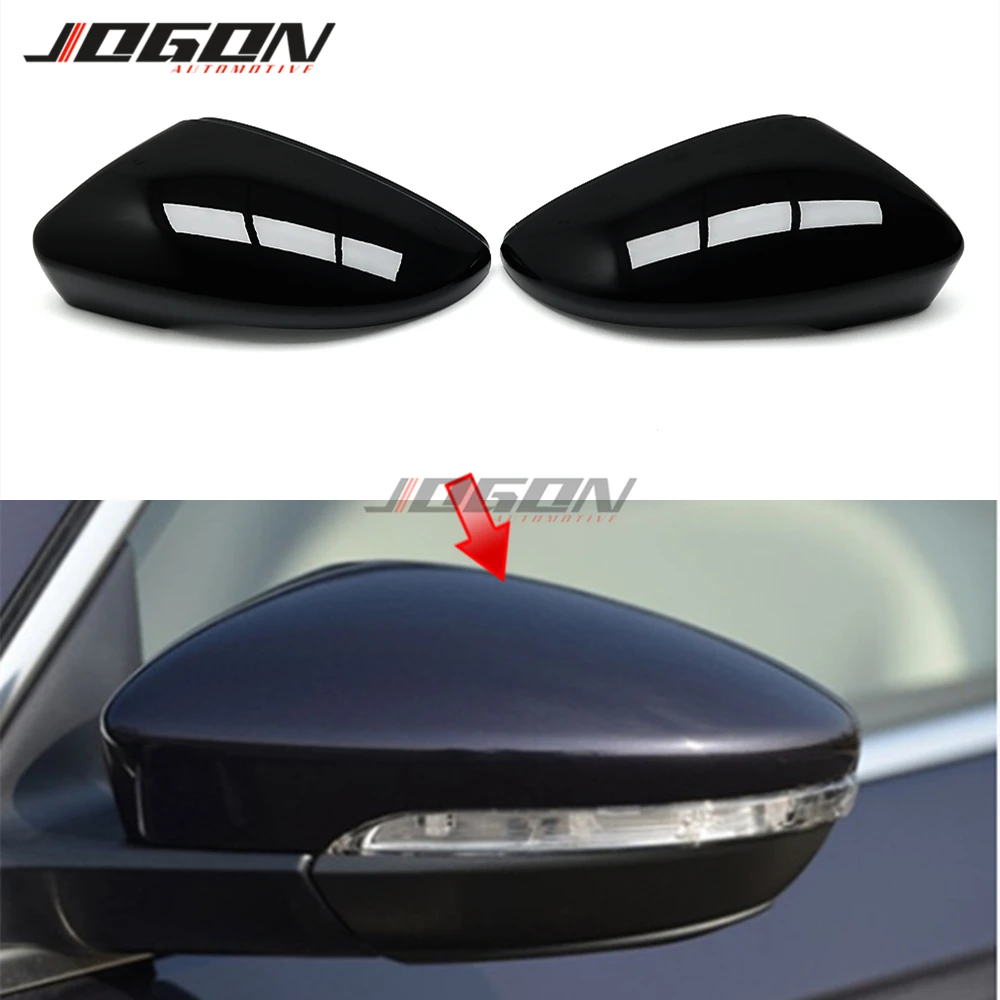 For Volkswagen For VW Passat B7 CC Scirocco MK3 Jetta MK6 EOS Beetle R Black Side Wing Rearview Mirror Cover Trim Case