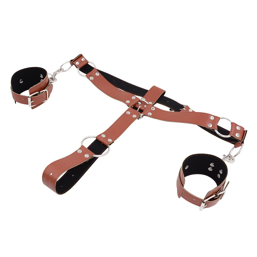 Bdsm Handcuff Chastity Lock For Men Sex Toys Bondage Set Sexy Pu Leather Sexual Bracelet Handcuffs Sex Toys For Couples