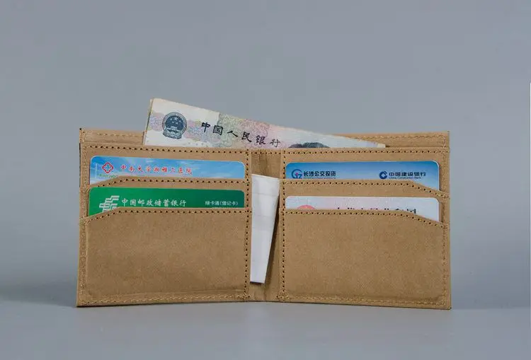 New Fashion Kraft Paper Short Wallet Horizontal Multicard ID Certificate Bag