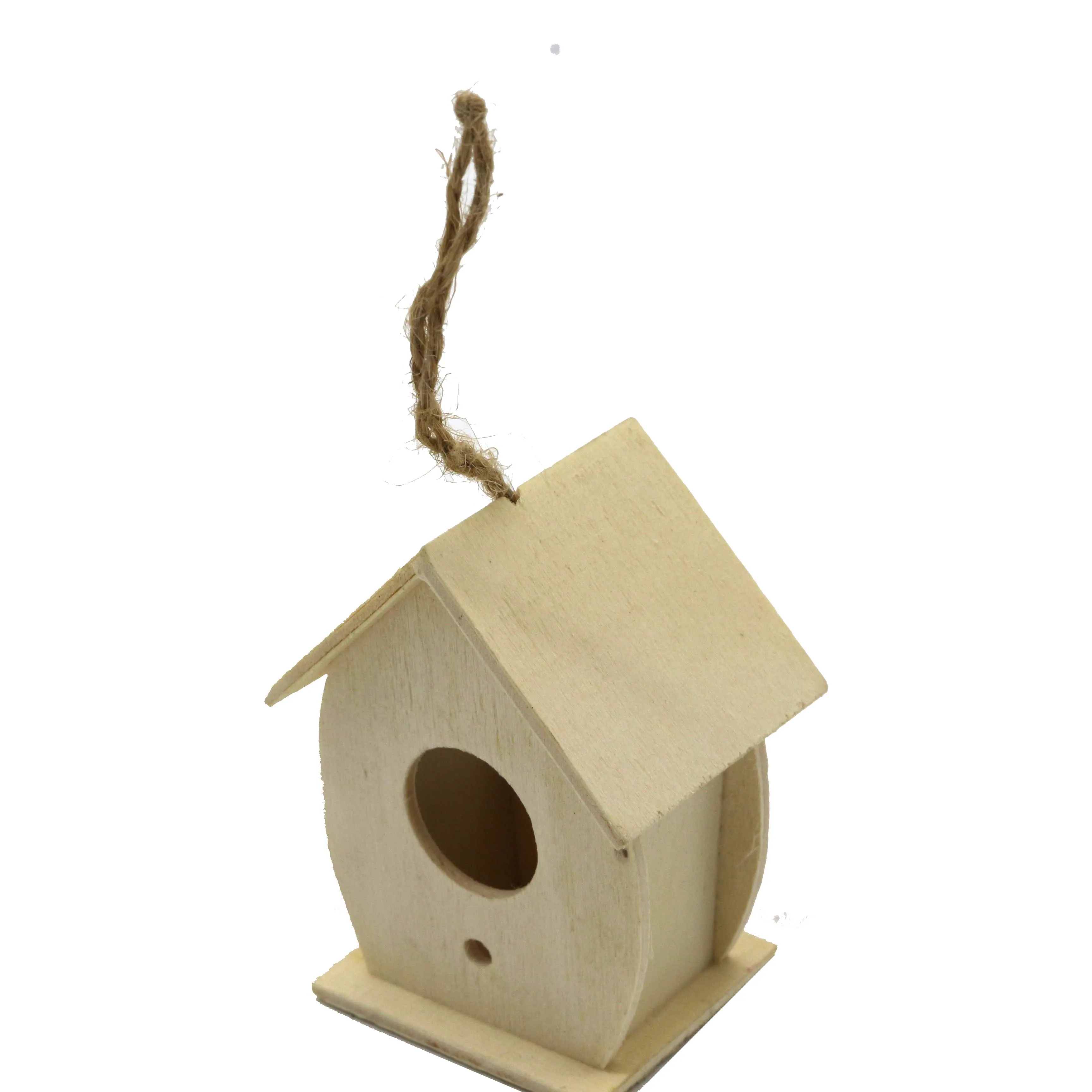 Wholesale Custom Logo Natural Texture Wooden Bird House Hanging Bird Nest Outdoor Pet House