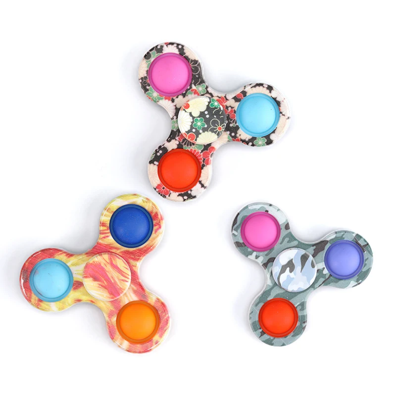 Silicone Relieve Stress Anxiety Bubble Finger Spinner 3D Animated Fidget Sensory Simple Fidget Dimple Toy