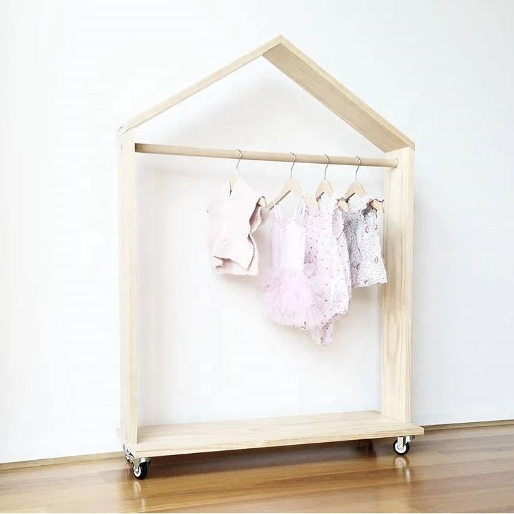 Children wood coat rack Clothing store window display stand Solid wood