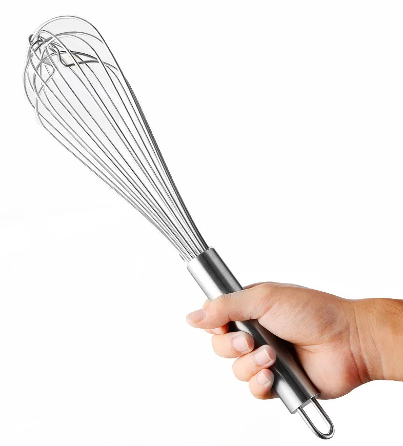 3 in 1 stainless steel whisk with ergonomic for Blending Whisking Beating Stirring Enhanced Version Balloon Wire Whisk