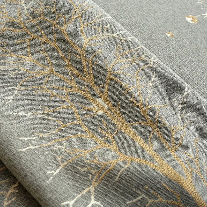 Modern simple jacquard Curtain, Flannel Blackout Curtain /