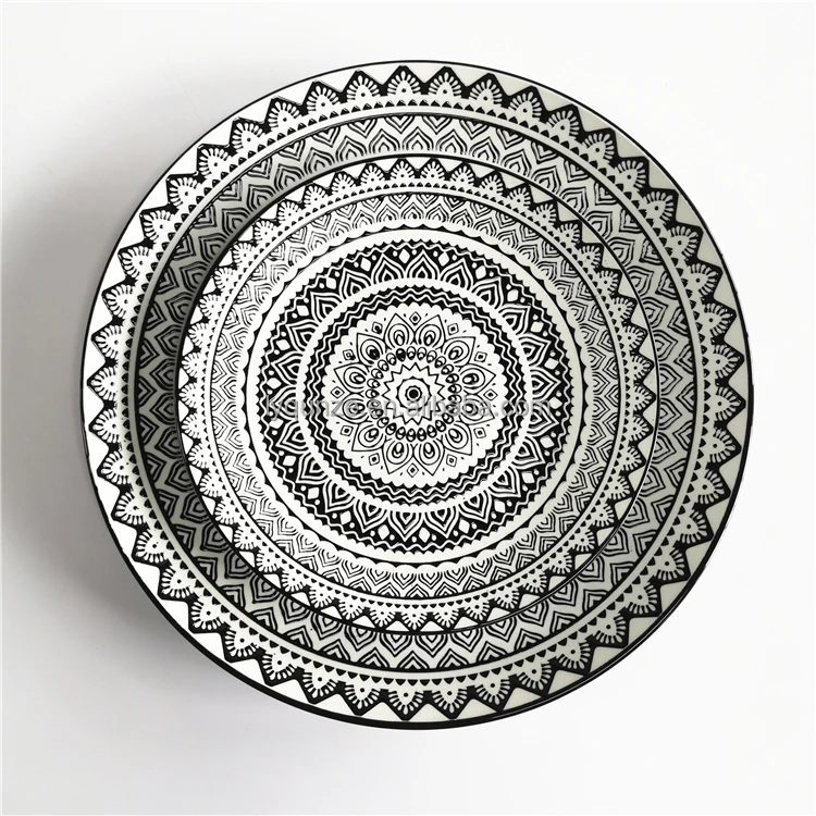 Giant Ramadan Kareem Dinner Set Dinnerware Luxury Porcelain Plates 2021 Party Food Serving Modern Ceramic Plate Dish Sustainable