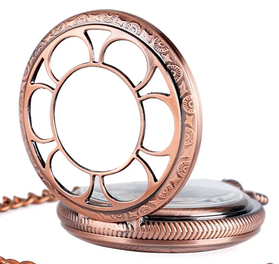Classic Roman Sun Flower Pocket Watch Automatic Mechanical Pocket Watches