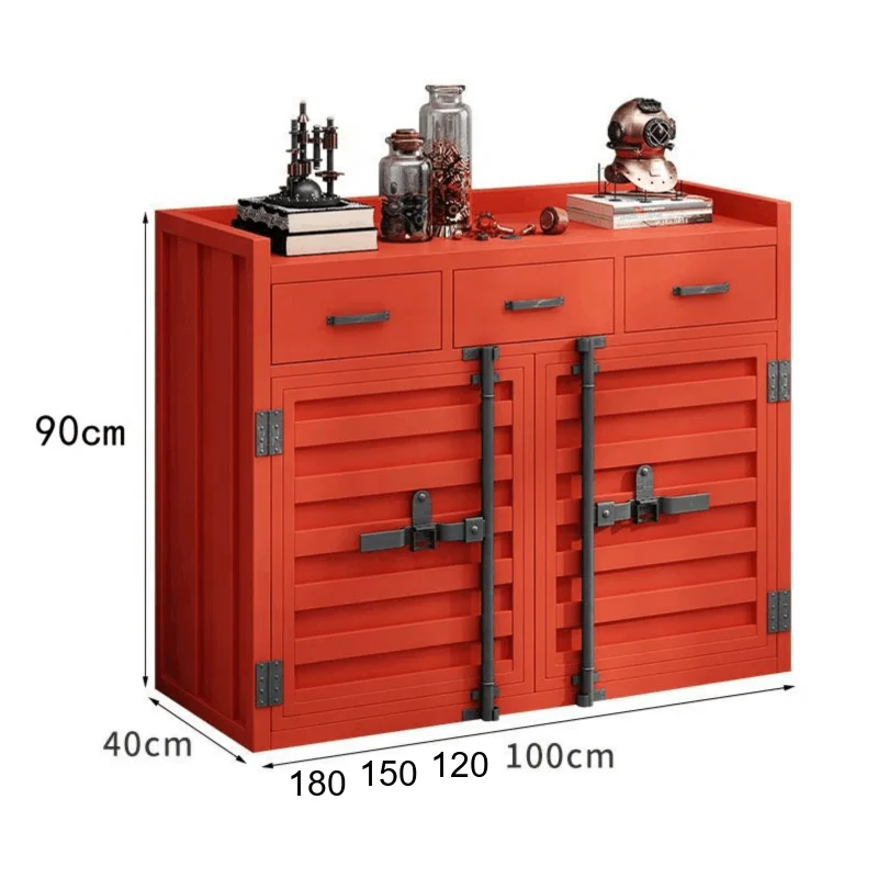 Factory Direct  Customized Industrial Container Cabinet Locker Vintage Storage Side Table Bar Iron Furniture Storage Cabinet