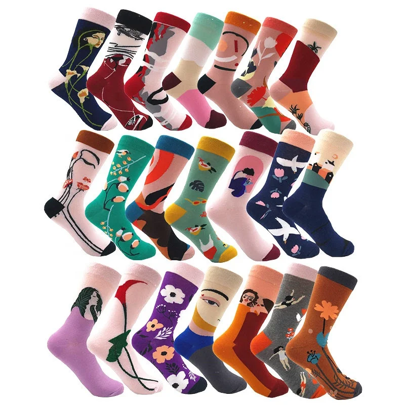 Factory Custom Fashion Breathable Mens Cotton Crew Dress Socks