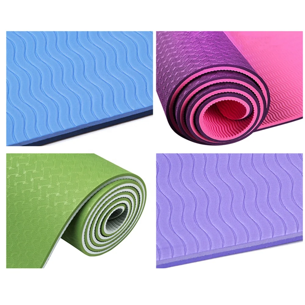 High quality Eco-friendly anti slip yoga mats gymnastics equipment friendly pu pvc travel tpe yoga mat with alignment lines