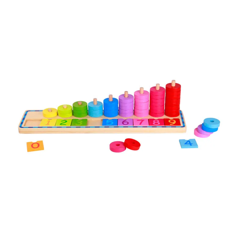 Best sell  Wooden baby Abacus Learning Toy Counting Stacker toy for Children