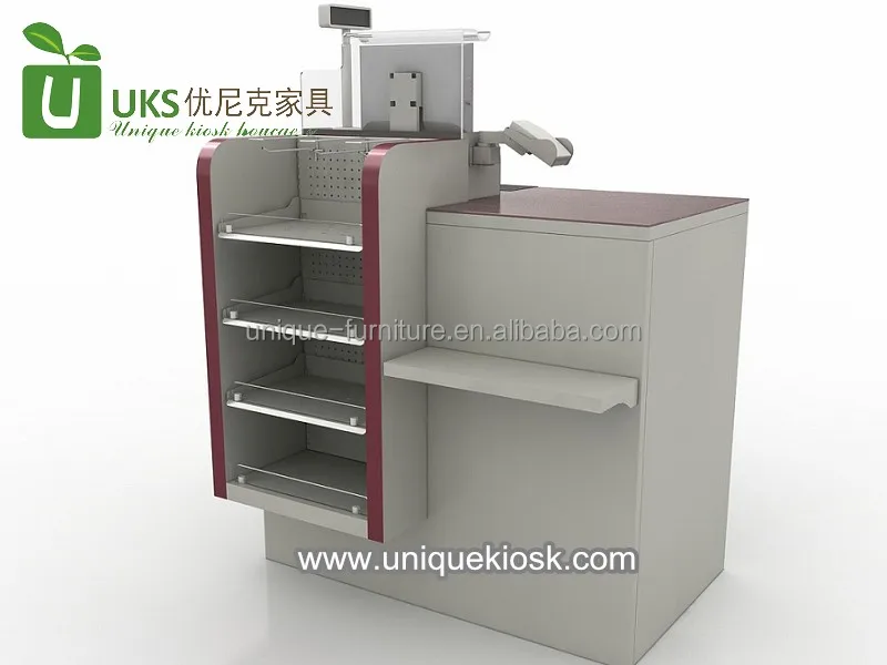Functional Supermarket Checkout Desk Retail Stores Retail Cashier Counter Modern Register Counter Design