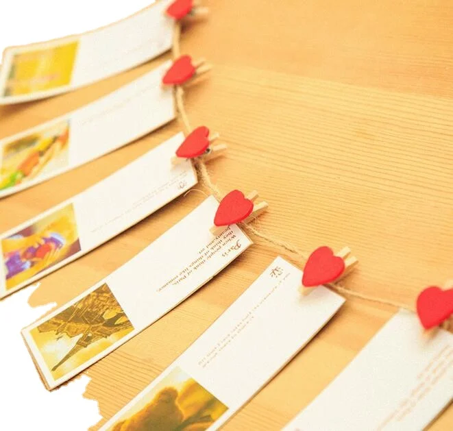 
Mini Heart Love Wooden Clothes Photo Paper Peg Pin Clothespin Craft Postcard Clips Home wedding Decoration 