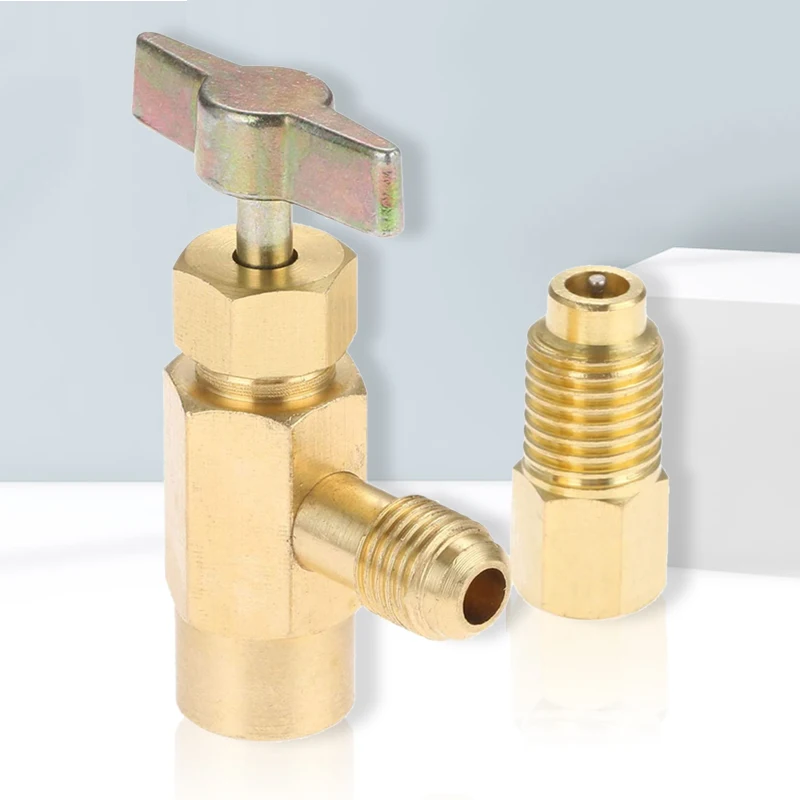 Aluminum Can Dispensing R-134a Ac Refrigerant Tap Self- Sealing 7/16-28 Unf Female Fine Thread Valve Tool Bottle