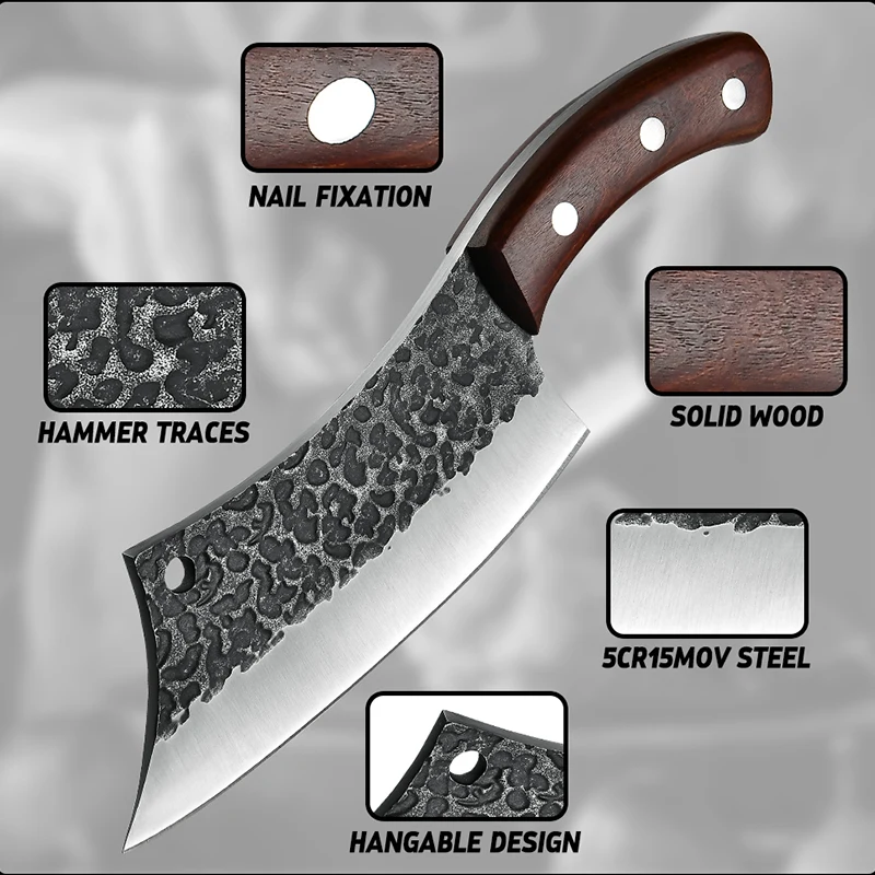 6.3' Boning Knife Handmade Forged Stainless Steel Serbian Kitchen Cleaver Chef Butcher Knives Hunting Outdoor Knife Tools