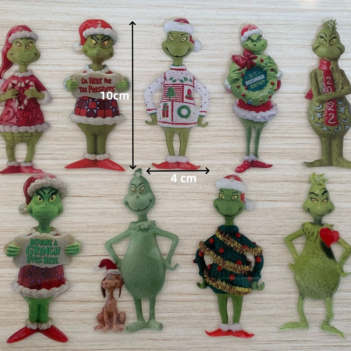 Wholesale Funny Christmas Decor Christmas Acrylic Green Grinchs Xmas Hanging Ornaments Tree Pendant Ornament Accessories