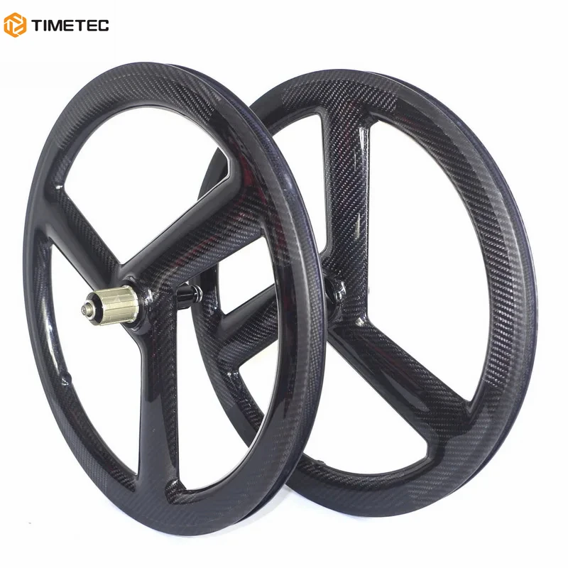 20 Inch Tri Spoke Folding Bike Wheels, BMX Wheelset, Clincher Rim Brake, V Braking, 9 Speed, 10 Speed, 11 Speed, 451 3 Spokes