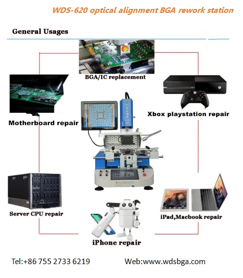wds-620 Ir CPU GPU Replacement IC Soldering Desoldering Laptop BGA Rework Station Machine for game motherboard