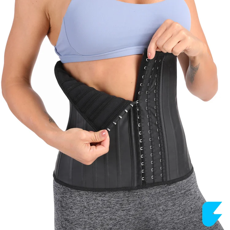 Showme Charming 100% Latex Waist Trainer Cincher Faja Girdle Slimming Body Shaper 25 Steel Boned Waist Trainer Corset