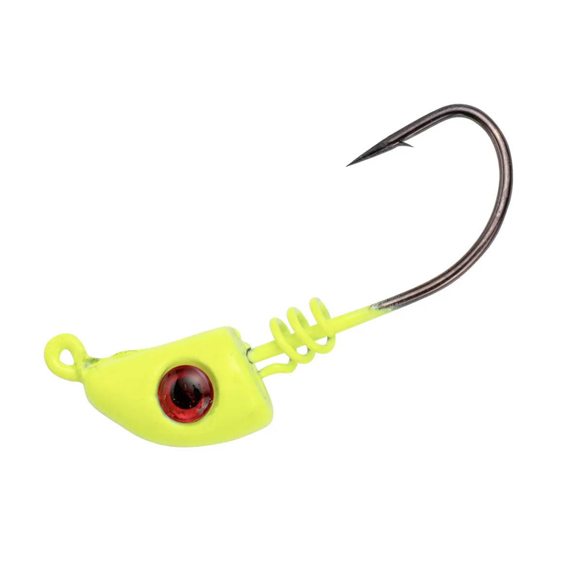 hotsale Screw lock jig head painted color fishing hook lead jighead with spring