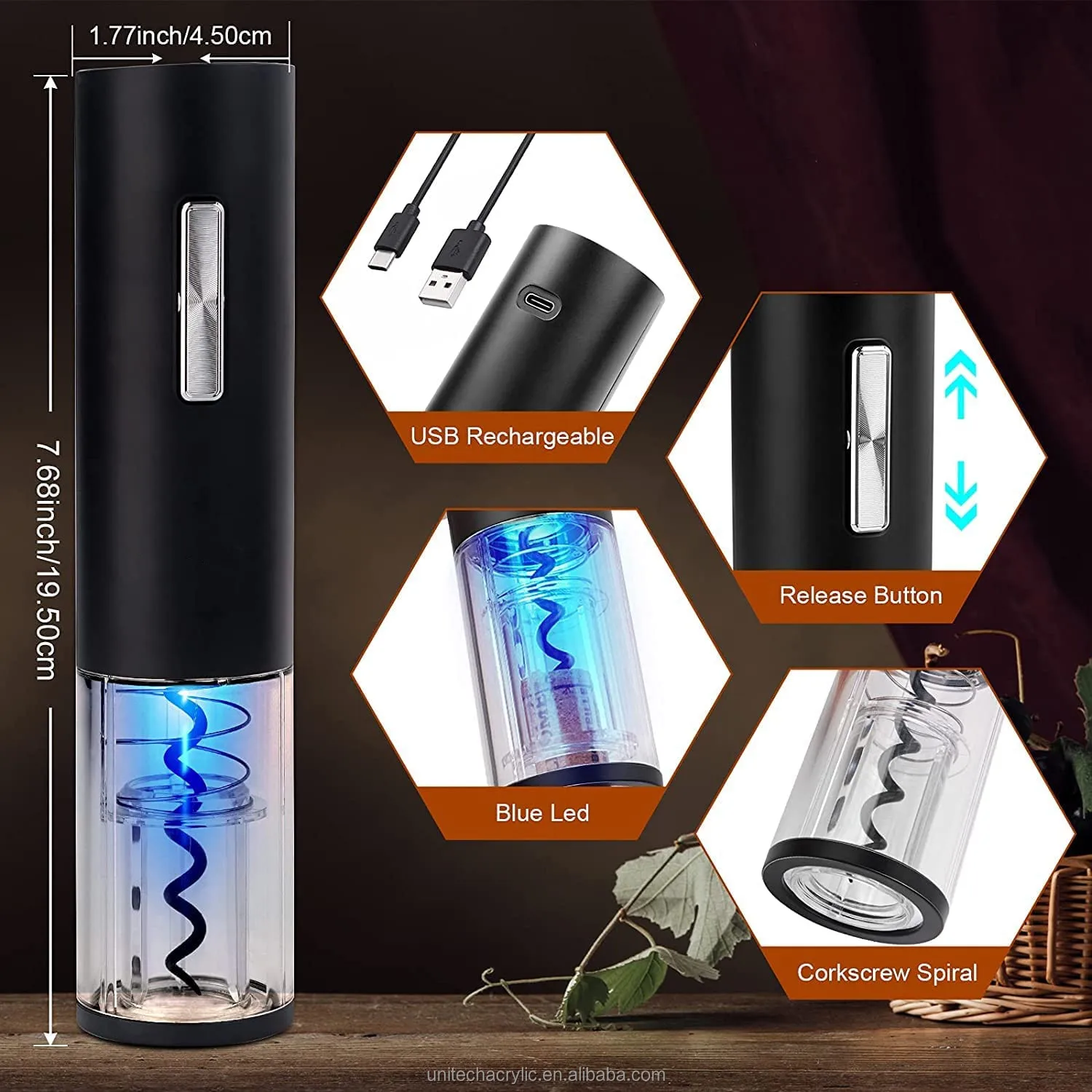 Hot New Luminous Buttons Smart Corkscrew Wine Bottle Electric Wine Opener