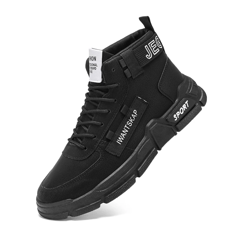 Factory Wholesale Custom Leather Shoes High Top Sneakers For Mens