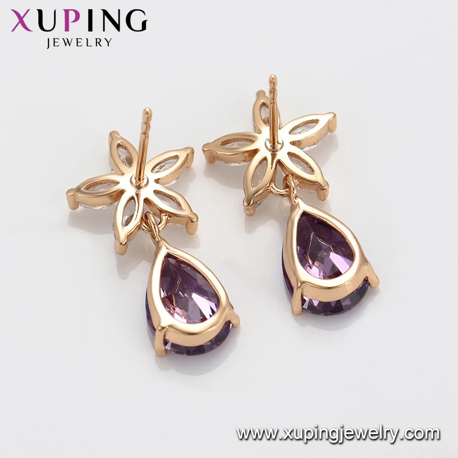 99325 xuping jewelry promotion Low order wholesale White stone star earrings with purple stones