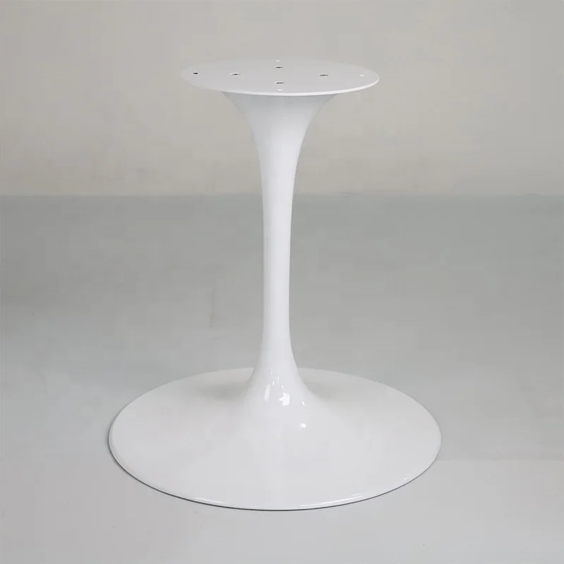 Modern furniture Hardware Tulip design Metal cast aluminum stainless steel frame 65 over sized round aluminum feet coffee table