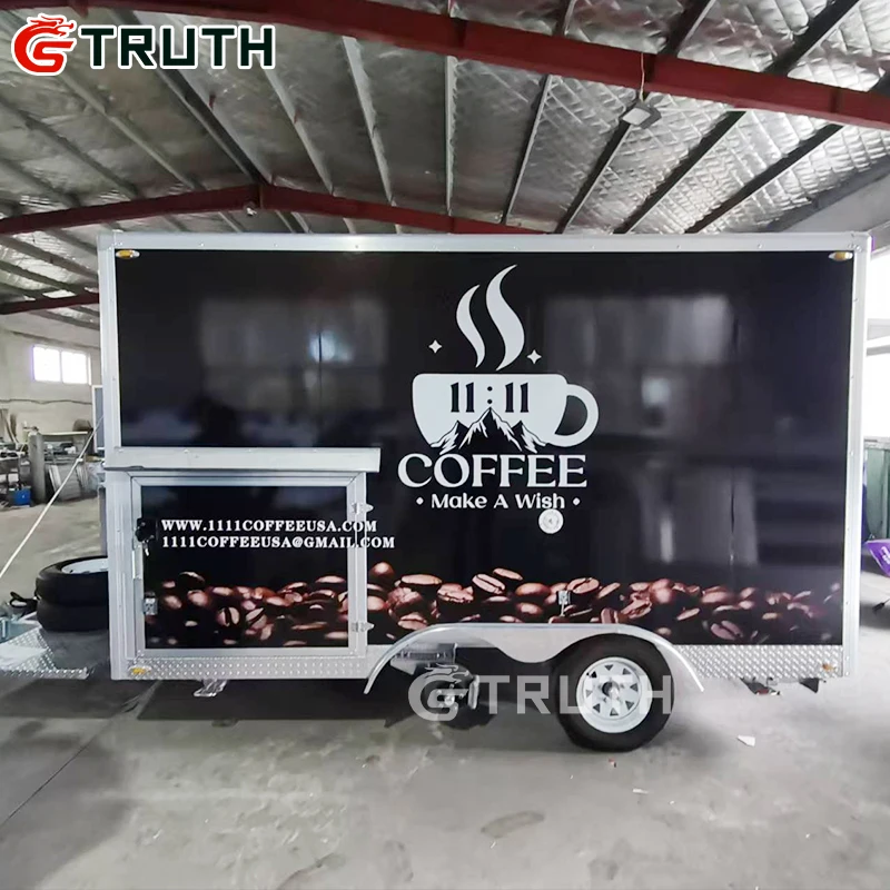 Park Outdoor Fast Food Trailer coffee Fully Equipped Mobile Food Vending Van Cart Fiberglass foodtruck