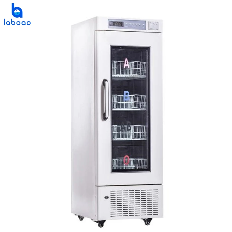 Laboao 4C 208L Glass Door Vertical Blood Bank Refrigerator for Safe Storage