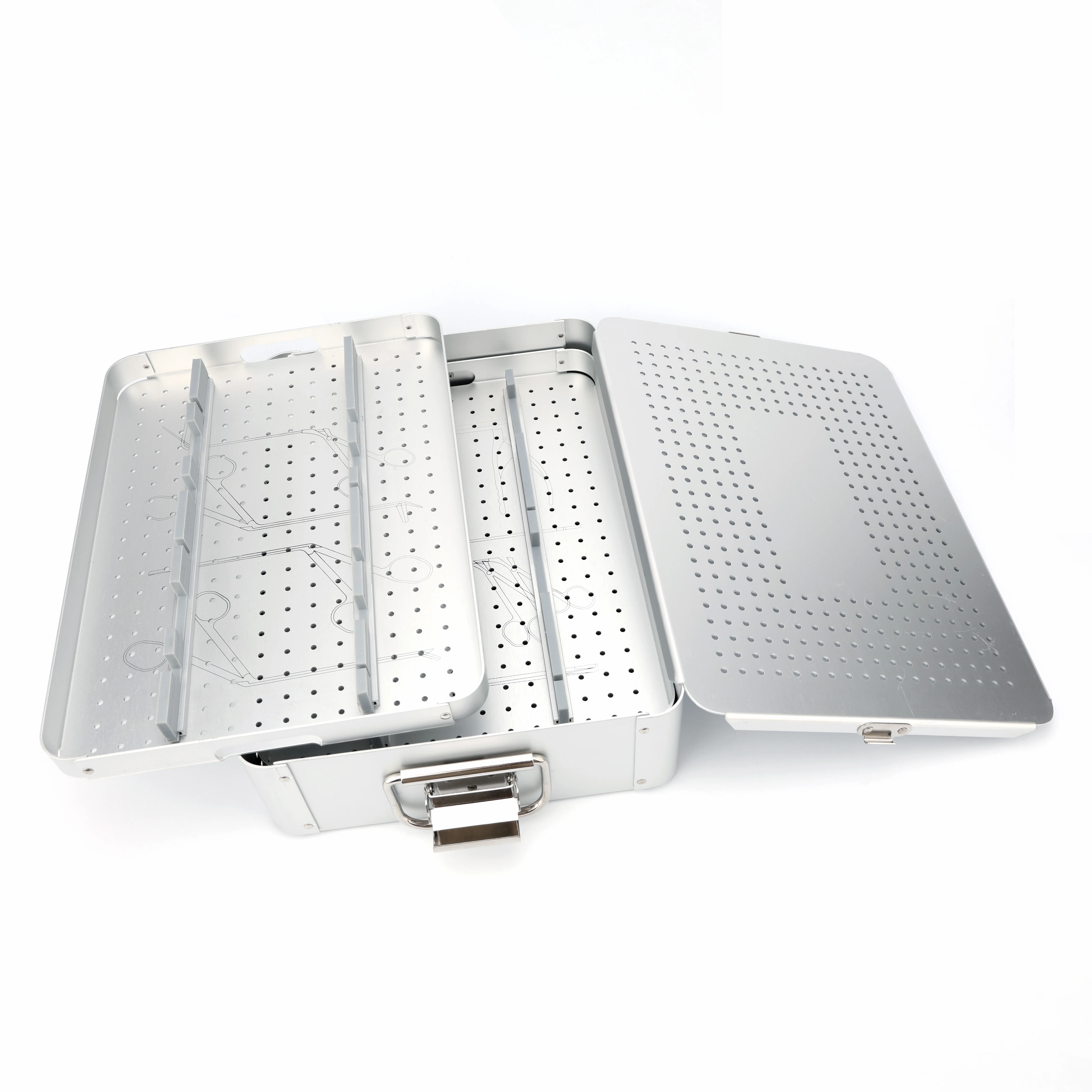 Factory aluminum box sterilization case, reusable aluminum surgical sterilization box aluminum box sterilization case