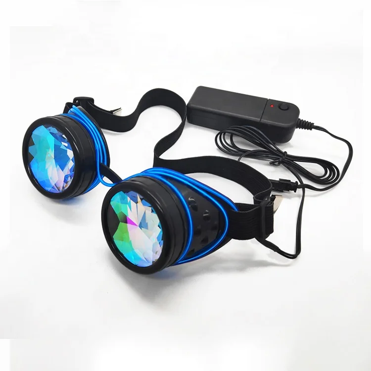 2022 Fashion Retro Unisex Rave Festival  Cosplay Glasses Kaleidoscope Glasses Party Steampunk Goggles