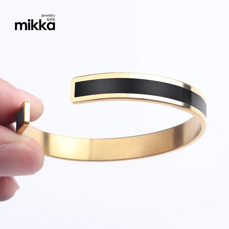 18k Custom Cuff Stainless Steel Enamel Fashion Jewelry Bracelets Bangle with multiple Color Women Gift