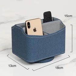 Clothing patterns Minimalist Desk Top Rotating Remote Cell Phone Pens Organizer Home PU turntable Lazy Susan