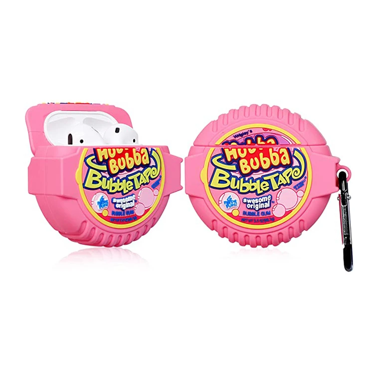 
Wholesale Drop Ship Food Cookies Candy Juice Designer Silicone Case with Hook Keychain Protective Cover Case for Airpods 1/2 Pro 