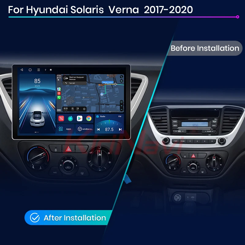 Автомобильный мультимедийный 14 0 Kirinavi 13 1 дюймов магнитола для Hyundai Solaris 2 Verna 2017 GPS-навигация