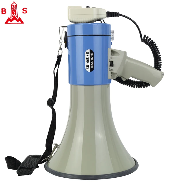 Yiwu wholesale price multi function bullhorn megaphone 50W  high power megaphone speaker factory