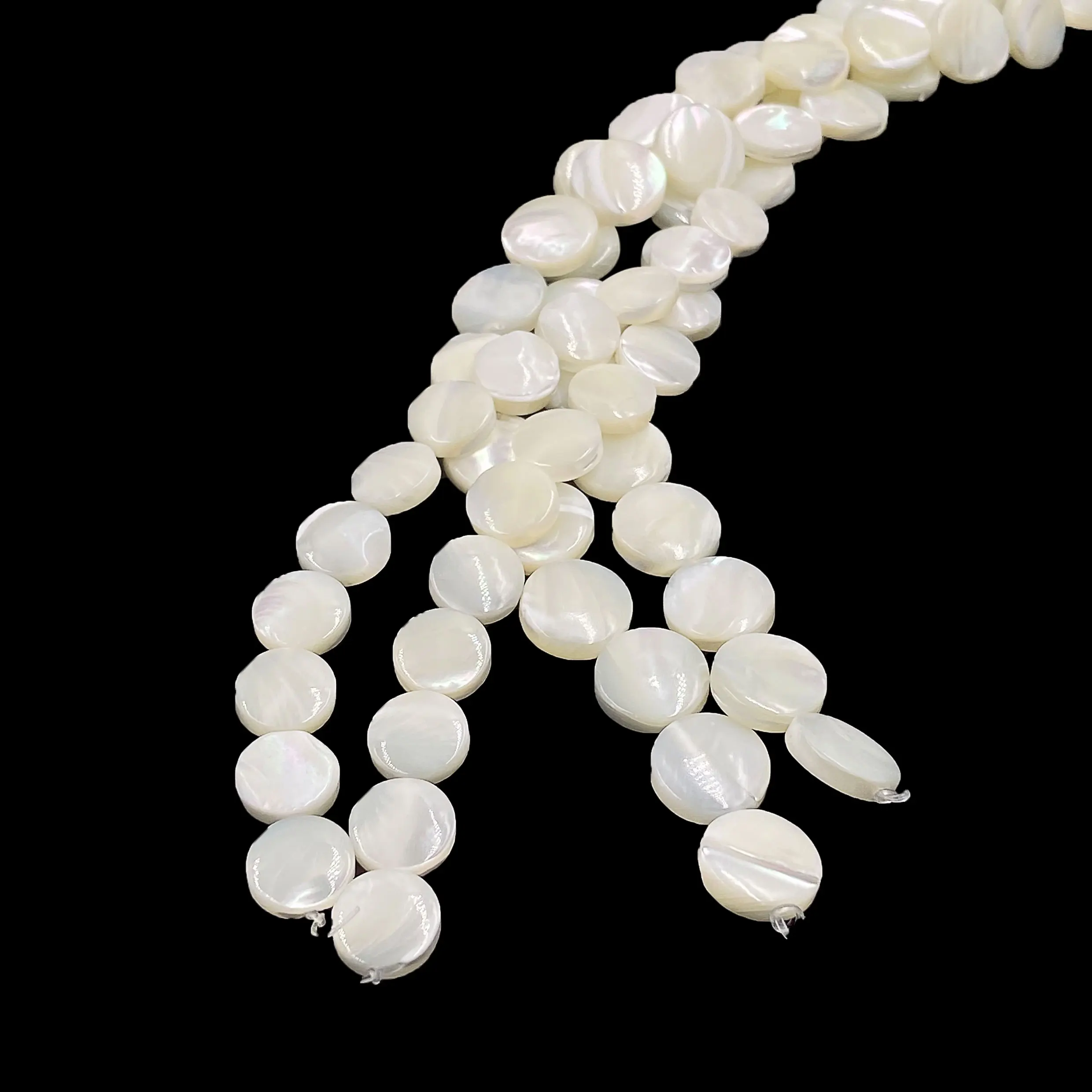 Fashion Baroque Natural Pearl Loose Beads Creative Natural White Flat Round Shape Shell Beads for Jewelry Making