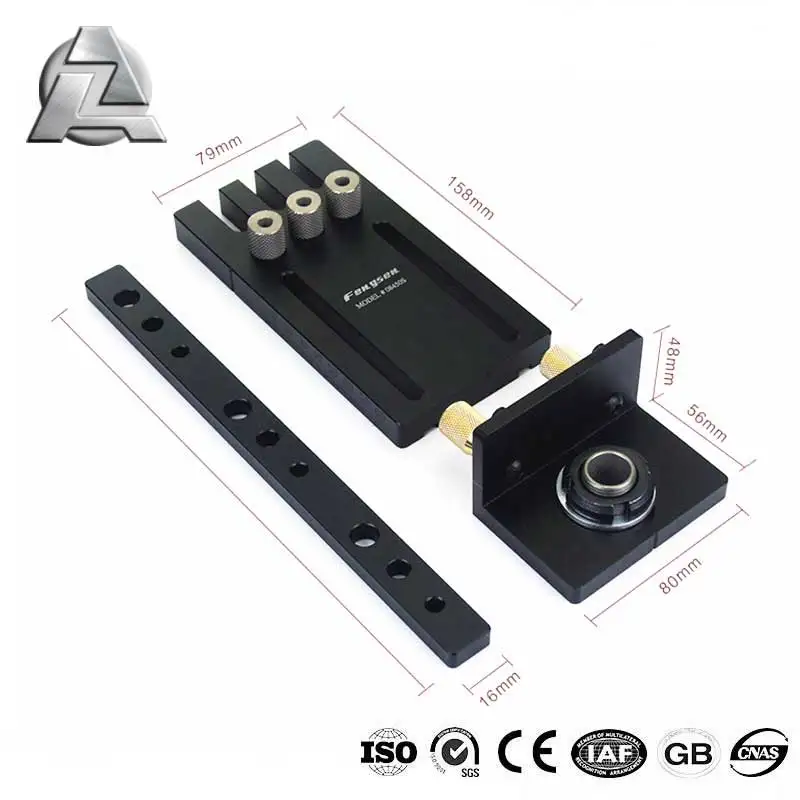 ZJD-BT040K Wood Doweling Jig Hole Drilling Guide Woodworking Positioner Locator Tool Drilling Jig, Improved Version